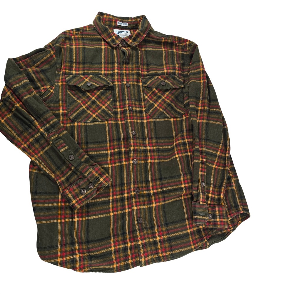 Duluth Trading Co Untucked Flannel Shirt Mens XL‎ Tall Relaxed Fit Plaid 80676